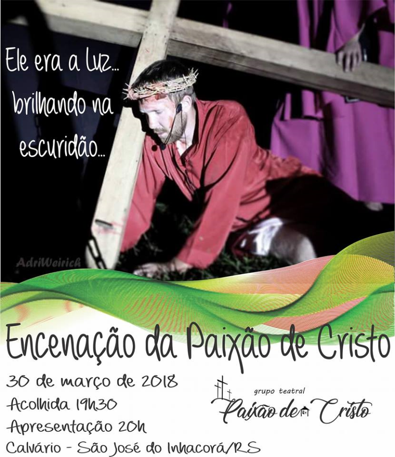 Encenação da Paixão de Cristo ocorerá sexta dia 30 de abril 